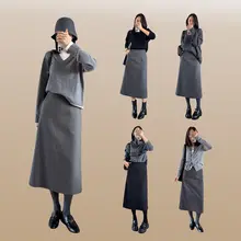 シンプルなロングスカート【Aライン・後スリット・通勤用】