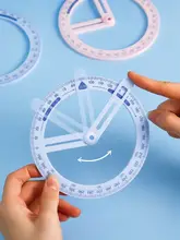 360度可動の角度定規【小学生用・算数・多機能・几何学】