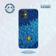 アメリカンスタイルのイラスト入りスマホケース【群衆デザイン・iPhone 11/12/13 Pro Max/14/15/16 Pro Max対応・シリコン製・小米・Huawei用】