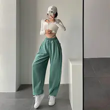 パンツ 女の子 リラックス スポーツ ハイウエスト ゆったり ドローストリング 裾絞り