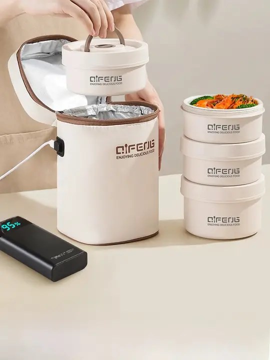 超長保温電気ランチボックス【陶器製・充電加熱機能付き・ワーカー向け】
