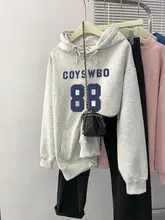 レディース グレー フード付きスウェットシャツ【秋冬用・裏起毛・ゆったりサイズ・アメリカンスタイル】