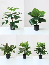フェイク植物 小さな鉢植え 装飾オブジェ 円形 室内に適した 緑色