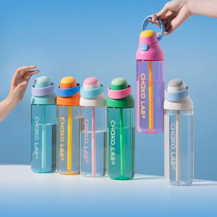 chako lab 水筒 スポーツボトル ストロー付き 大容量 夏用 持ち運び ワンタッチ開閉 「CHaKOLAB」