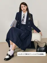 テーラードジャケット スカート 2点セット レディース 大きいサイズ ぽっちゃり スクール風 着痩せ