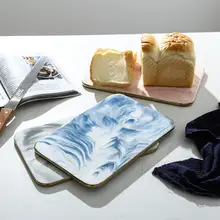 北欧風 陶器製カッティングボード【抗菌防カビ・食器としても使用可】