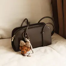 ボウリングスタイルの女性用ショルダーバッグ【夏用・通勤・ボストン型】