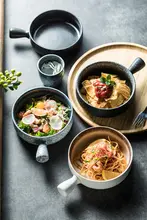 オーブン対応 チーズ焼き飯サラダボウル【創造的な防熱取っ手付き・スープ・麺・フルーツ用】