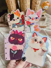 猫デザインの5孔分隔ページ【活用手帳用・手作り・プラスチック封入】