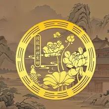 幸福をもたらす金属装飾！蓮の花と鯉のデザインのドア用飾り