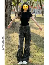 アメリカンレトロ迷彩マイクロフレア カーゴパンツ