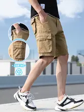 メンズ夏用薄手カーゴショートパンツ【ゆったりストレート・コットン・5分丈・カジュアル】