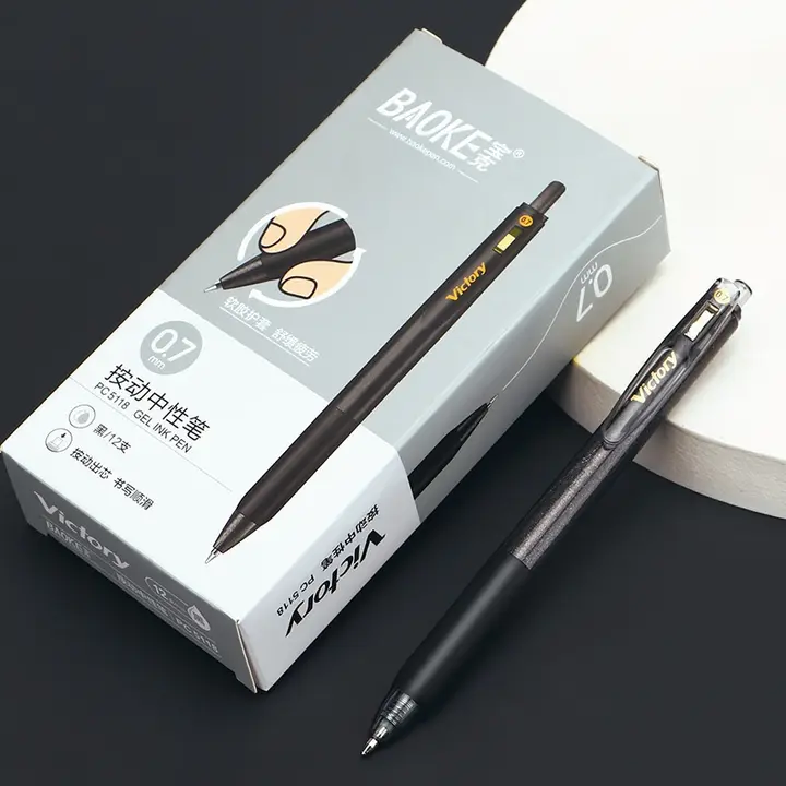 宝克 0.7mm 按動式ゲルペン【ビジネス用・学生筆記用・ソフトグリップ・弾丸型】