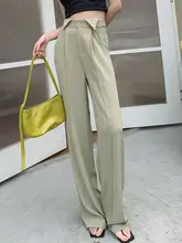 LAMBO3 ロングレッグ キャットイヤー折り返し さらりとしたリネン素材の春夏用ワイドパンツ【紫・緑】
