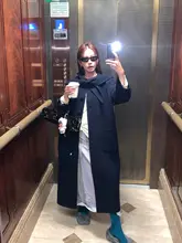 スイス風 ヴィンテージ風 チェック柄ダブルフェイスウールロングコート