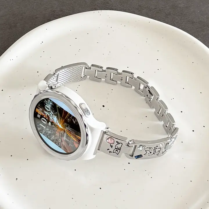 スマートウォッチベルト メタルチェーン 犬モチーフ 上品 Huawei Watch GT3 GT4 GT5 Apple Watch Xiaomi 対応