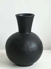 シンプルな陶器製花瓶【水耕栽培・アートデコレーション用】