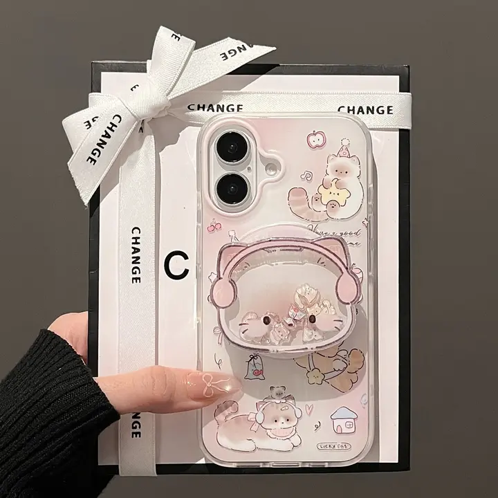 かわいい猫と犬デザインのマグネット式スマホケース【対応機種多数・ソフト素材】（セットアップ対応）