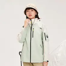 春季軽量撥水ウィンドブレーカー【女性用・ルーズフィット・フード付き・アウトドア用】