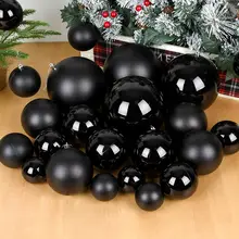 クリスマスウィンドウ装飾用吊り球【ブラック・電気メッキ・飾り用】