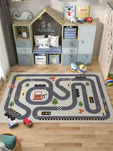 カラフルな子供用ゲームマット【交通・駐車場デザイン・学習用・リーディングエリア向け】