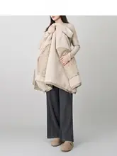 羊羔毛パッチワークのフード付きパーカー【春秋用・ボアライニング・厚手】