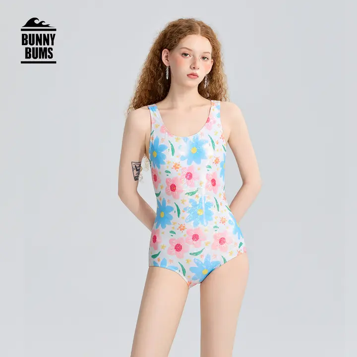 BUNNYBUMS 女性用 高級感あふれるワンピース水着【胸パッド付き・防塩素対応・温泉に最適】