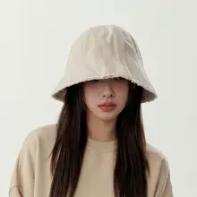 おしゃれな冬用女性バケットハット【ブラック・秋冬対応】