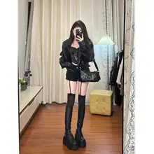アメリカンスタイルレザージャケット【春秋用・女性用・ショート丈・ジッパー】
