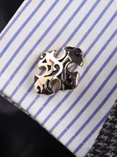 男士用フレンチカフスシャツカフス【内側金色・外側銀色】