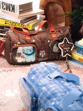 CryingCenter x WeekendHub コラボレーション 学院風チェック柄バッグ