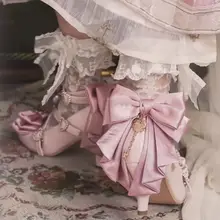優雅なリボンデザインのロリータ風バタフライシューズ【低ヒール・ソフトスタイル】
