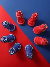 アウトドアシューズ 犬 二重マジックテープ ハイカット 滑り止め カジュアルシューズ 柔らかい 快適 キャンバスシューズ
