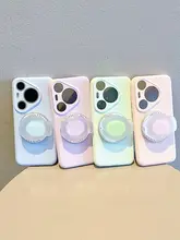 シンプルなデザインの液体シリコン製スマートフォンケース【全包タイプ・マグネットスタンド付き・女性向け】