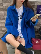 クラインブルーのコーデュロイシャツ【秋用・フィット・レトロスタイル】