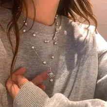 パールネックレス【重ね付け・洗練されたデザイン・夏のコーディネートに最適】