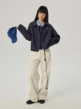カラーコンビネーションの長袖Tシャツ【春季・リトロ・フィット感あり・ショート丈】（セットアップ対応）
