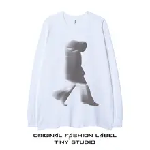 シンプルでおしゃれなオーバーサイズ長袖カジュアルトップス【冬用・コットン素材・カップル対応】（セットアップ対応）