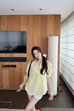 独特な五分袖ポロ襟白シャツ【夏用・カジュアル・フィット】