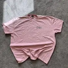 極上の柔らかさ！小型デザイン カップル用 半袖Tシャツ【ピンク・軽量・透け防止】