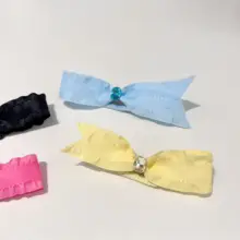 ペット ヘアクリップ リボン ヘアピン 手作り マルチーズ ヨークシャー 鮮やかな色