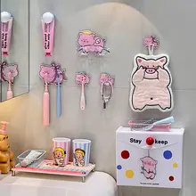 可愛らしいアクリル製歯ブラシ収納ラック【壁掛け・電動歯ブラシ対応】