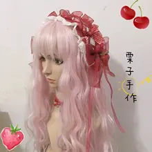 ストロベリージャムデザインのロリータ風ヘアアクセサリー【日常使い・カジュアル・柔らかな質感】