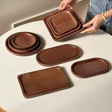 おしゃれな木製楕円形トレイ【カフェ風・収納や撮影用に最適】