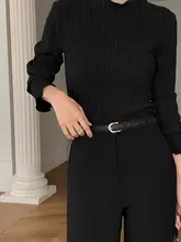 フランス風花弁襟の長袖トップス【秋用・肌触りの良い素材・シンプルデザイン】