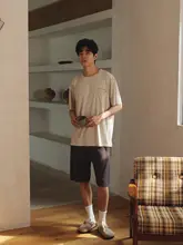 涼感パジャマ メンズ【薄手・モーダル・ウェア・丸首・半袖・ショートパンツ】（セットアップ対応）