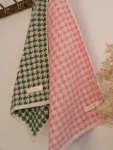 千鳥格柄 コットン製 フェイスタオル【厚手・吸水性・女性用・家庭用】