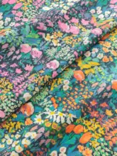 DIY手作り服用生地【極上の柔らかさ・光沢のある夜花柄・長繊維コットン】