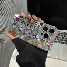 太陽星と星のデザイン！iPhone用ケース【対応機種多数・おしゃれな保護】