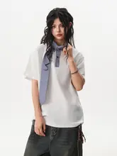 海洋テーマの  チェック柄クルーネックショートスリーブカップルTシャツ【ゆったりしたデザイン・カジュアルスタイル】（セットアップ対応）